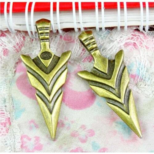 10 Pieces/Lot 47.3*20MM Antique Bronze Plated Arrowhead Arrow Pendant Metal Diy Charms