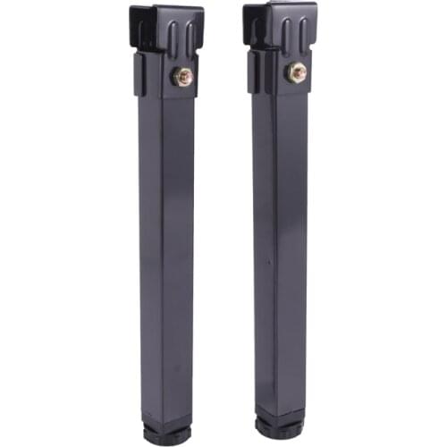 2 Pcs Adjustable Height Clamping Tube Leg Metal Square Bed Lifting Table Legs for Tatami Bed Frame Fixed Support Feet