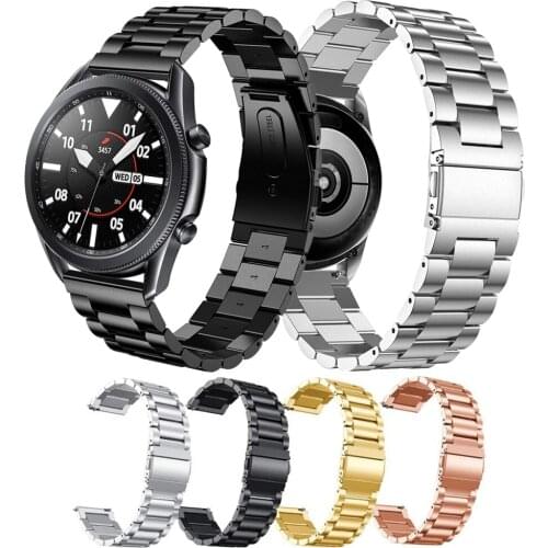 20mm 22mm Metal Solid Band for Samsung Galaxy Watch 3 Bracelet 41mm 45mm Business Stainless Steel Link Strap Galaxy Watch 46mm
