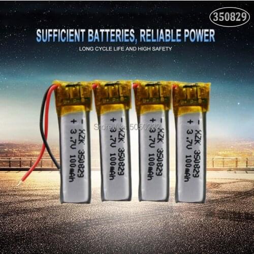 4pc 3.7v 60mAh 350829 Lithium Polymer Li-Po li ion Rechargeable Battery For GPS Camera Power Bank Tablet Electric Toys PAD DVD