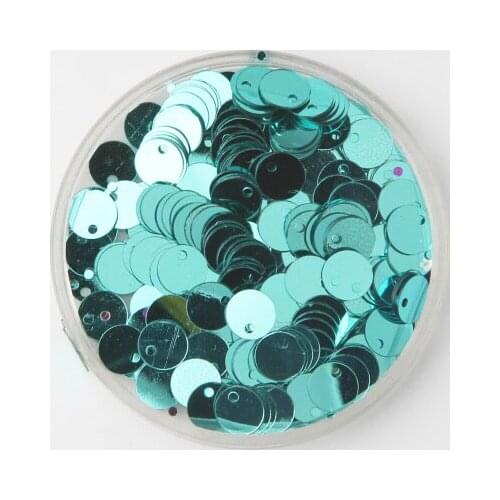 50g (4000pcs) 6mm Light Blue Flat Round Sequins For Craft PVC DIY Garment Sewing Wedding Accessories With 1 Side Hole Confetti