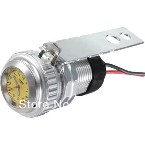 Silver Motorcycle Handle Bar Cell phone USB Charger Smartphone Power Adapter 12V Dual Sport bike Cruiser Bobber Chopper Touring