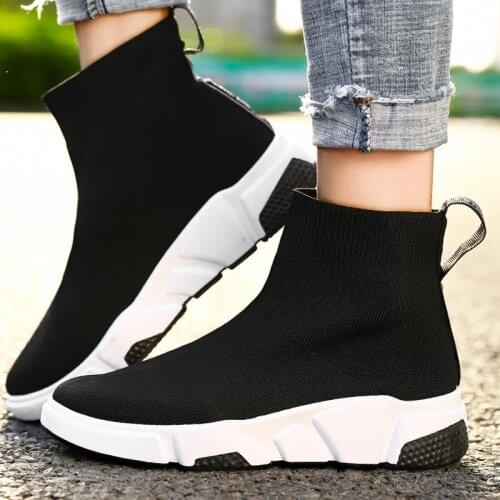 High Top Airavata Womens Sports Shoes Lady Sport Shoes Women Running Shoes Woman Black Sneakers Socks Female Jogging Race D-466