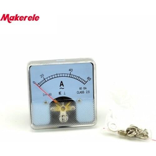 AC DH-60(60) Analog Ammeter Panel Current Amper Meter Pointer Diagnostic-tool Amperimetro Ampermeter Tester New China