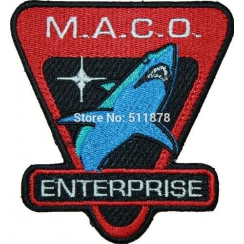 4" Enterprise MACO Shark Movie TV Series Costume Embroidered Emblem sew on iron on patch Baseball Cap Badge