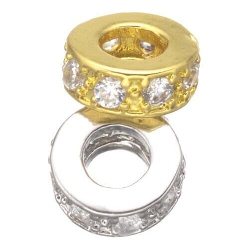 DIY Jewelry Accessory Micro Pave Zircon 7mm Spacer Beads For Charms Bracelet Necklace Making Jewelry Findings 20pcs CHF129