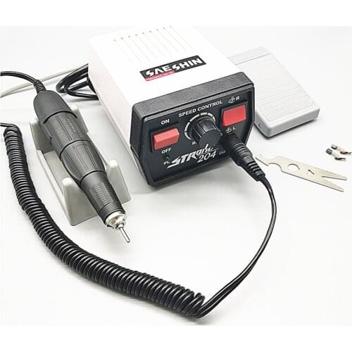 65W Strong 204 control box 35000RPM 30V Strong 210 102L Micromotor Handpiece Electric manicure machine Nail Drill cutters Set