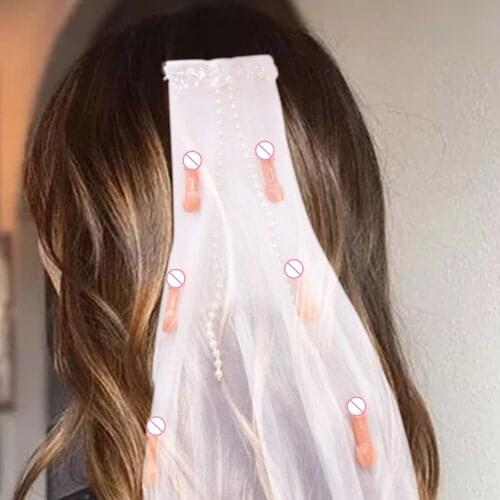 Bachelorette Party Halloween Decoration Penis Veil Adult Theme Party Nightclub Bar Pecker Veils Decorations Supplies 21x60cm