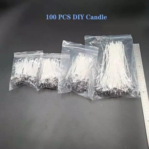 100pcs/bag Pure Cotton Core Candles Wicks 2.5/4/5/6/7/9/15/20cm DIY Candle Making Pre-waxed with Oil Wicks for Party Supplies