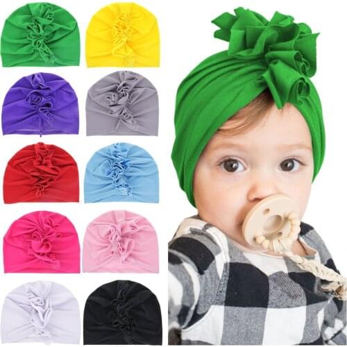 Fashion Baby Turban Hat Chicken Crown Children Caps Cotton Blend Newborn Beanie Top Knot Kids Photo Props Baby Shower Gift