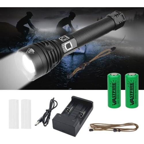 Powerful LED Flashlight With XHP 90 Lamp bead Zoomable 3 lighting modes LED Torch Support for Mircro charging hunting lamp