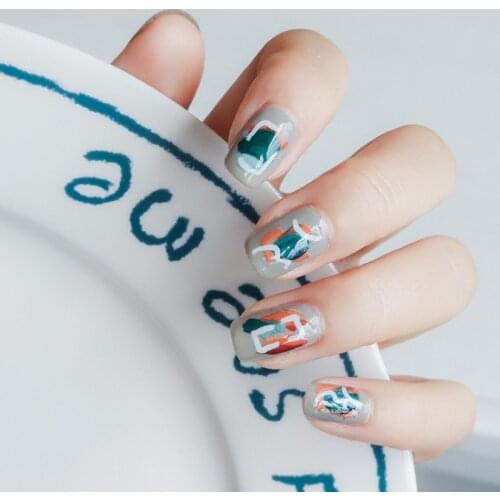 1 Sheet Oil Painting Nail Sticker Decals 5D Self-Adhesive Irregular Image Nail Art Design Foil Paper For Nail Art Decoration