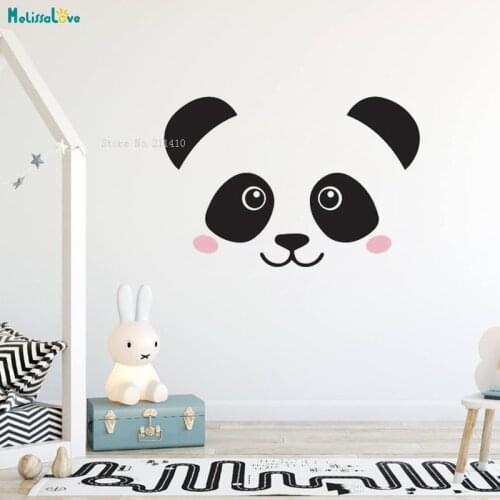 Choose A Cheek Color Cute Panda Head Wall Decals Sticker Stencil Silhouette Home Decor Removable for Kid Nursery YT1909