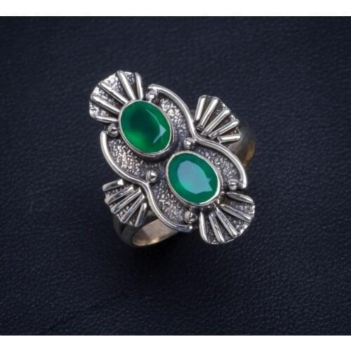 Natural Chrysoprase Handmade Unique 925 Sterling Silver Ring 8.75 B1295