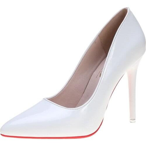 Spring new fashion work shoes, pointed sexy high heels, thin heels, soft soles, comfortable wedding shoes for women