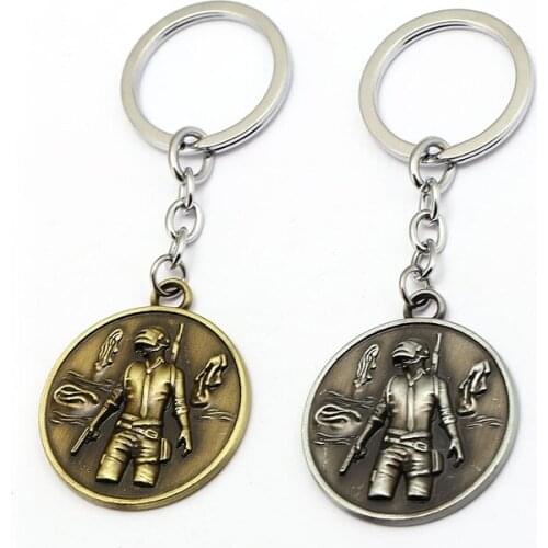 XS New Playerunknowns Battlegrounds Keychain PUBG Round Dog Tag Small Key Chain Ring Holder Portachiavi Porte Clef Men Jewelry