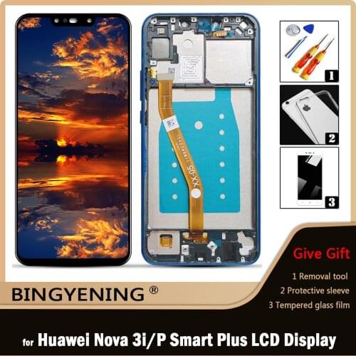 Original For Huawei Nova 3i LCD Display Screen Touch Digitizer Assembly For Huawei P Smart Plus 2018 INE-LX1,LX2,L21 With Frame