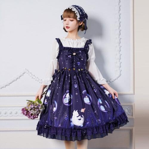 Kitten & Fish ~ Sweet Printed Lolita Casual JSK Dress Sleeveless Party Dress