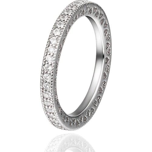 Silver Rings for Women Genuine 925 Sterling Silver Hearts of Singature Ring Clear CZ Female Jewelry Wedding Party Gift Anillos