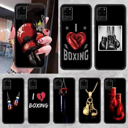 Strong Boxing Glove Phone case For Samsung Galaxy Note 4 8 9 10 20 S8 S9 S10 S10E S20 Plus UITRA Ultra black silicone coque
