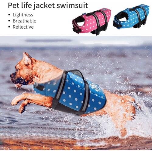 Dog Life Vest Summer Printed Pet Life Jacket Dog Safety Clothes Dogs Swimwear Pets Safety Swimming Suit Chaleco Salvavidas CA
