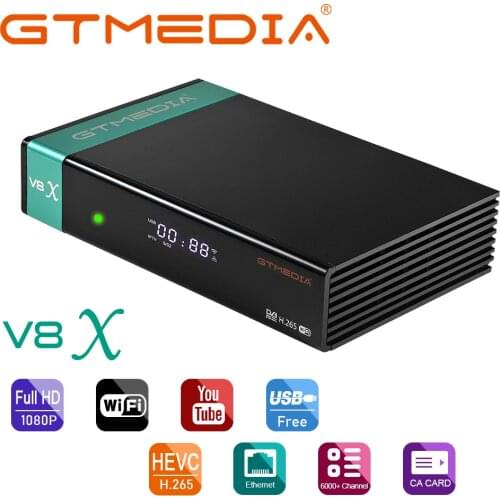 GTmedia V8X Satellite Receiver Receptor DVB S2 H.265 Satellite TV Receiver Scart MPEG4 HD Digital Spain/Germany/Italy TV BOX