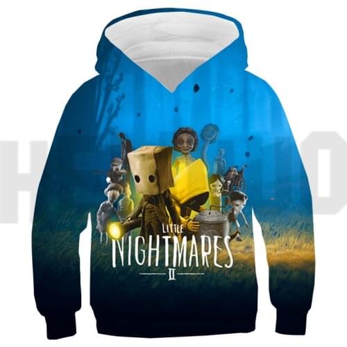 3D Little Nightmares 2 Hoodie Children Funny Clothes Anime Oversize Sweatshirt Video Game Unisex Pullover Kids Streetwear Teens