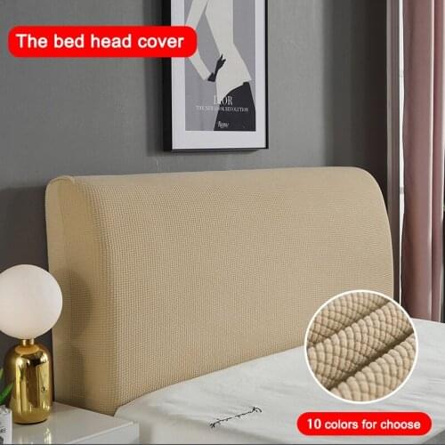 Thicken Elastic All-inclusive Bed Head Covers Headboard Cover Polar Fleece for Home Solid Color Long Back Chair Cover Plain Dyed
