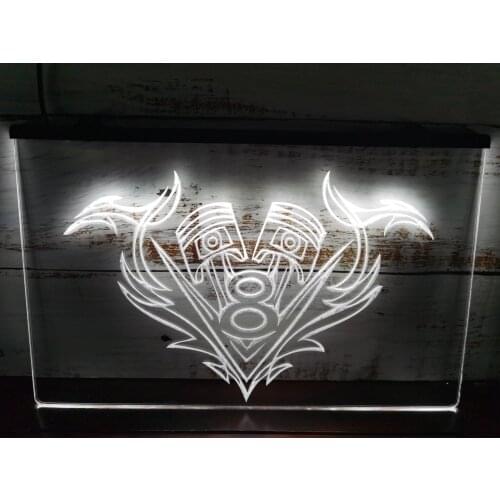 R094 V8 Piston Beer Bar Pub Club Led Neon Light Signs