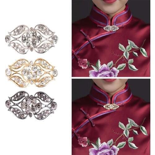 3 Pairs Cardigan Clips Vintage Crystal Cape Cloak Fastener Clasp Sew On Hooks and Eyes Snap Buttons for Clothing DIY Jewelry Pin