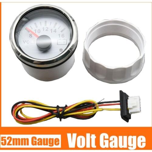 Volt Meter Gauge With Red Backlight Waterproof 8-16V/16-32V For Marine Boat Truck Motorcycle Voltage Gauge 52MM Indicator