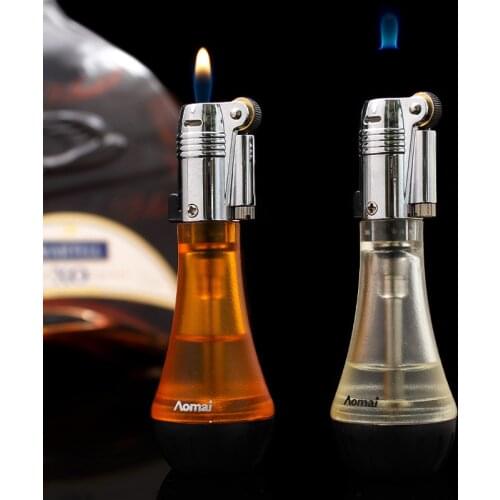 Fixed Floating Cigarette Lighter Butane Torch Lighter Metal Transparent Visible Gas Cigar Cigarette Accessories Mens Gift Gadget