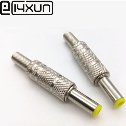 1pcs/lot Metal 5.5*2.1 5.5x2.1mm/5.5mm * 2.5mm 5.5*2.5mm DC Power Male Plug Jack Adapter Connector plug with yellow head
