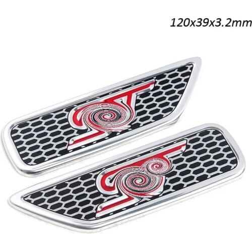100pcs lots 3D alloy Side Grill Aluminum Car Badges Sticker Emblem Top quality