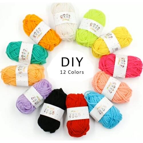 12rolls/bag Milk Cotton Yarn Children Diy Comfortable Wool Blended Yarn Sewing Hand Knitting Scarf Yarn crochet knitting yarn