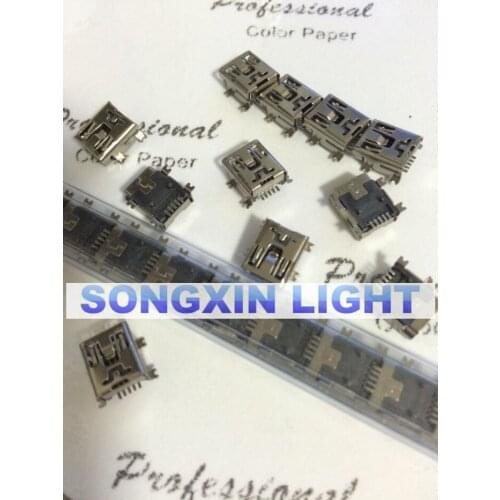 200PCS USB socket MINI USB 5P female SMD connector Mini USB Interface 5Pin