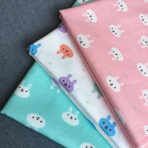 3pcs/lot Diy Handmade Doll clothes material cartoon bunny rabbit pattern cotton twill fabric for Blyth cloth bjd 50*40cm DIY