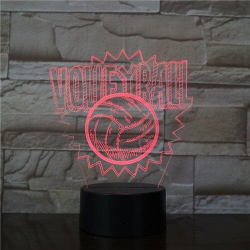 Volleyball 3d Lamp 7 Colors Touch Led Creative Night Table Moderne Desk Lamp 7 Colors Dimmer USB led 3d Table Lamp 3469