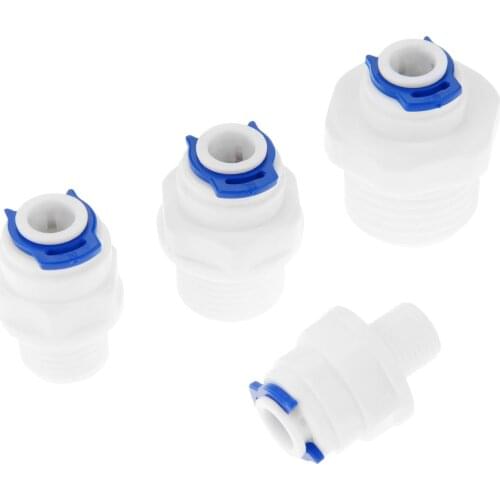 5Pcs Reverse Osmosis RO Water Straight Pipe Fittings 1/4" OD Hose 1/8" 1/4" 1/2" 3/8" BSP Male Thread Quick Coupling Connectors