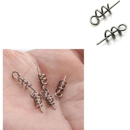 50Pcs Spring Lock Pin Crank Hook Fishing Connector Stainless Steel Swivels&Snap Soft Bait Accessories Lure Fishing Spring Pin