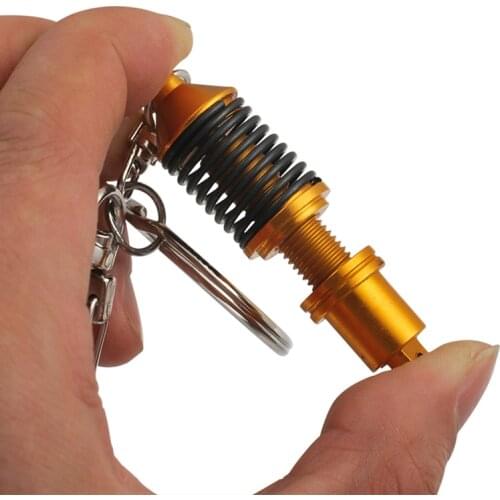 Car Interior European Shock Absorber Shaped Metal Key Chain Gift Motorcycle Decor Ashion Pull Wind Cool Keychain Man Keyring