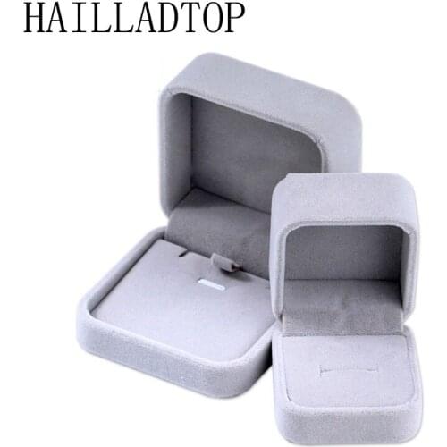 Velvet Jewelry Box Square Wedding Ring Box Earring Case Container Jewelry Storage Pack Necklace Set Stud Carrying Gift Casees