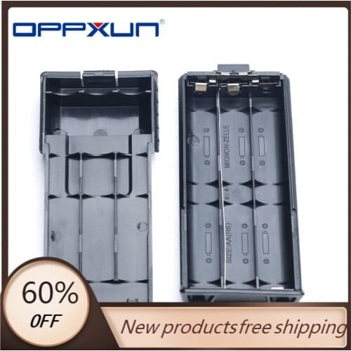 BaoFeng BF-UV5R Walkie Talkie Speaker Extended 6xAA Battery Case Shell Pack Black Shell for Uv5r Uv5re Tonfa Tf Uv985 Tyt Th F8