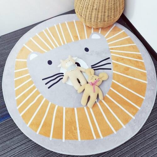 Nordic Baby Play Mat Anti-Slip Floor Crawling Rug Children Kids Playmat Carpet Cute Cartoon Lion Childrens Play Mat 100x100cm