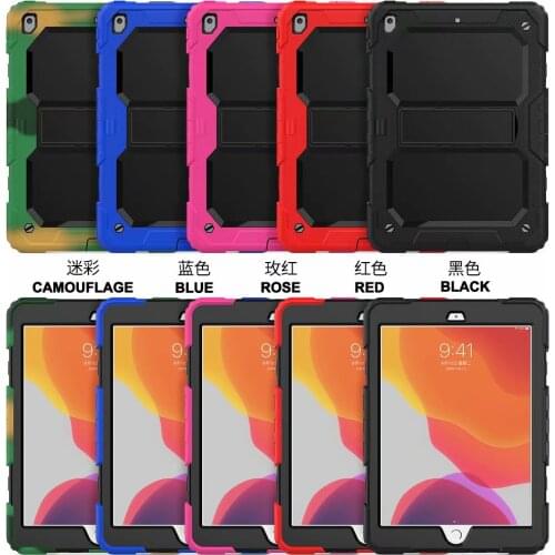 For iPad 10.2 inch 7th A2200 A2198 A2232 case Hard PC Silicon Stand cover For iPad 8th 2020 3 Layers heavy duty Funda with strap
