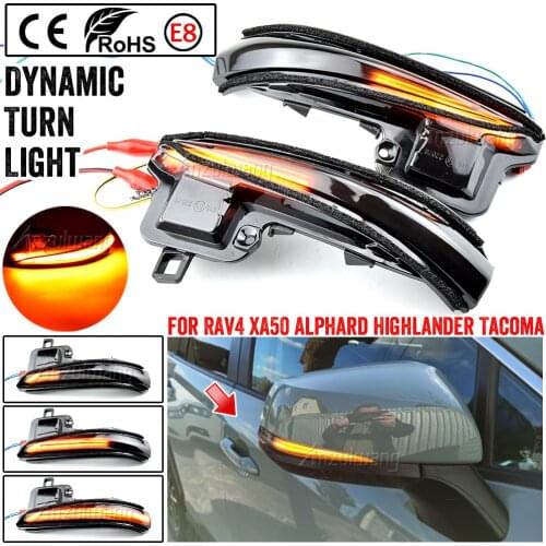 For Toyota Alphard Vellfire Lexus LM RAV4 Highlander Tacoma 2016 - 2020 Rear View Mirror LED Dynamic Turn Signal Light Indicator