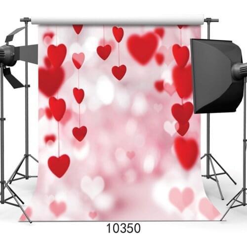 Red Heart Bokeh Wall Valentines Day Photography Backdrops Photo Background 3D Vinyl Cloth Backdrop for Photo Studio Photophone