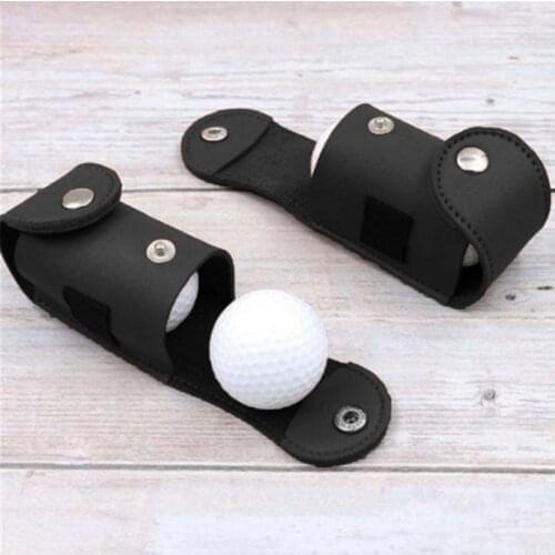 Leather Golf Ball Bag Portable Storage Bag Golf Ball Container Waist Pouch Storage Bag Container Outdoor Sports Accessories