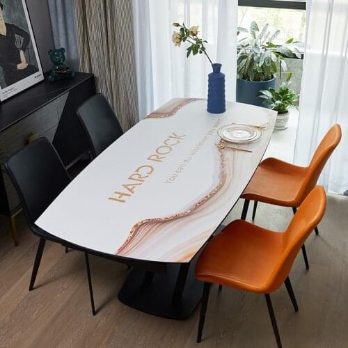 Leather waterproof tablecloth Heat resistant rectangle dining table tablecloth custom Dressing table Protective cover Decor Mat