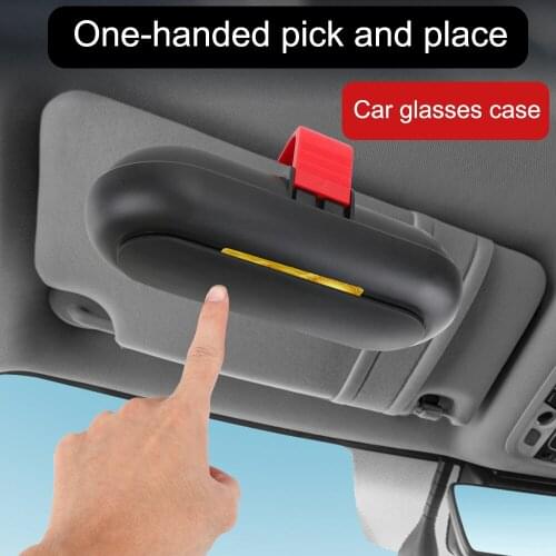 LEEPEE Universal Eyeglasses Holder Built-in Fiber Velvet Protection Sun Visor ABS Sunglasses Box Car Interior Glasses Case